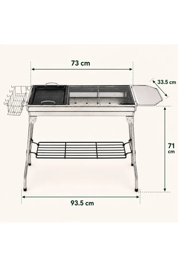 MYClass Grand Grill Katlanır Paslanmaz Çelik Mangal